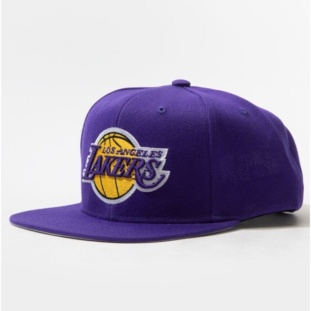 Mitchell & Ness Los Angeles Lakers Snapback Hat Cap Purple Yellow NBA Basketball